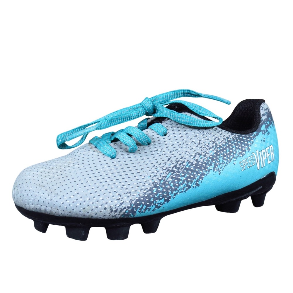DSG Speed Viper Boys Soccer Cleats Size 10K Youth Athletic Teal Gray White